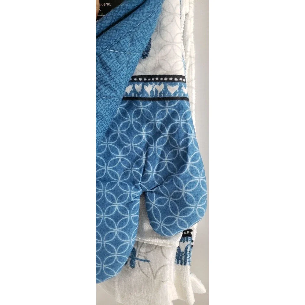7pc Kitchen Set: 2 Pot Holders, 1 Oven Mitt, 2Dishcloths & 2 Towels,CUTE OWLS,MS